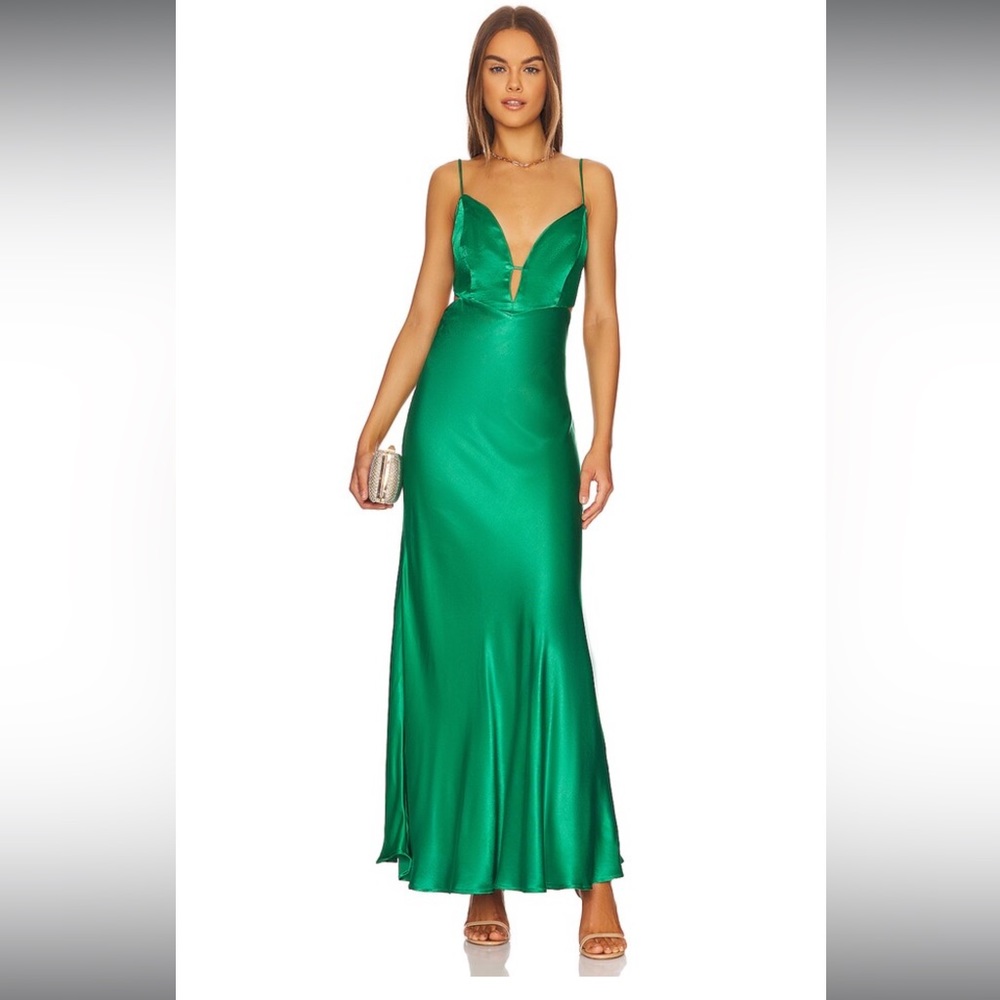 Bardot Karlotta Slip Dress in Fern